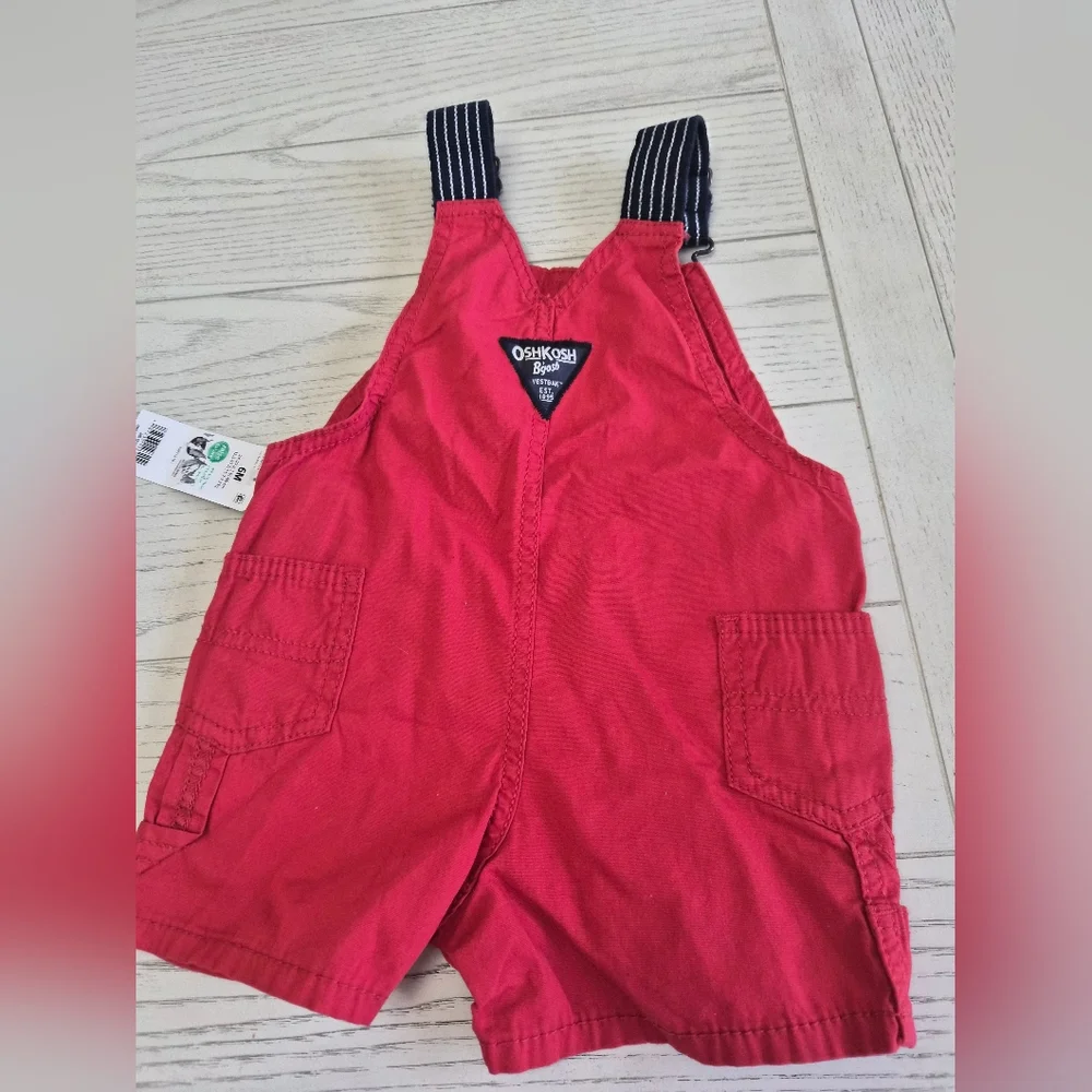Baby Boy Red Overalls Oshkosh NEW 6M